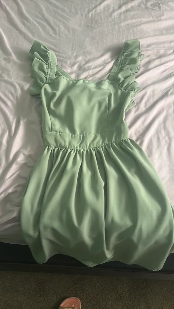 Amazon Sage green ruffle romper - Image 2