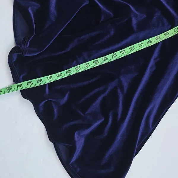 Lulus -793 Navy Cold Shoulder Surplice V-Neck Lace Velvet Mini Dress‎ Size M - Image 9