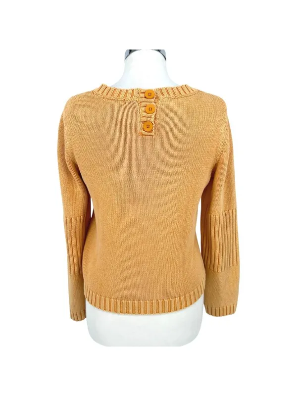 Tyler Bōe Mineral Wash Sweater Yellow Minimalist Preppy Luxury Size Medium - Image 7