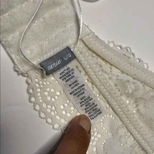 Aerie Lace Halter Bralette - Soft White large lined - Image 7
