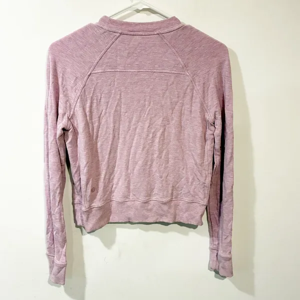 Lululemon Close Comfort‎ Crewneck Heathered Pink Bliss Pullover - Image 3