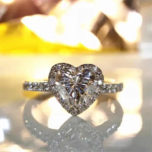 Heart Shape Diamond Logo 925 Silver Stampted Ring 5 6 8 9 10 Lmk your size after you pay. - Image 6