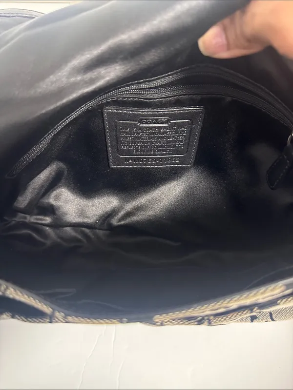 Coach SoHo Signature Flap Bag Y2K Oversized Hardware - Image 8