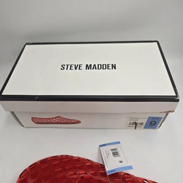 Steve Madden Codi Red Jelly Flats Women’s Size 9 Caged Latice Slip On Shoes NWT - Image 6
