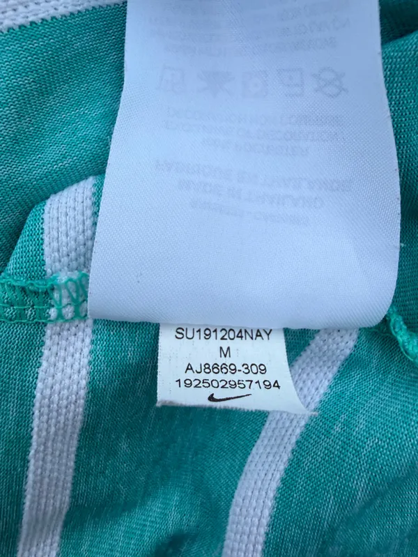 Nike Golf Womens Medium Dri Fit Striped Sleeveless Polo Shirt Top Turquoise EUC - Image 8