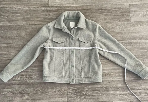 Joie mint green soft fleece button front jacket - medium - Image 6