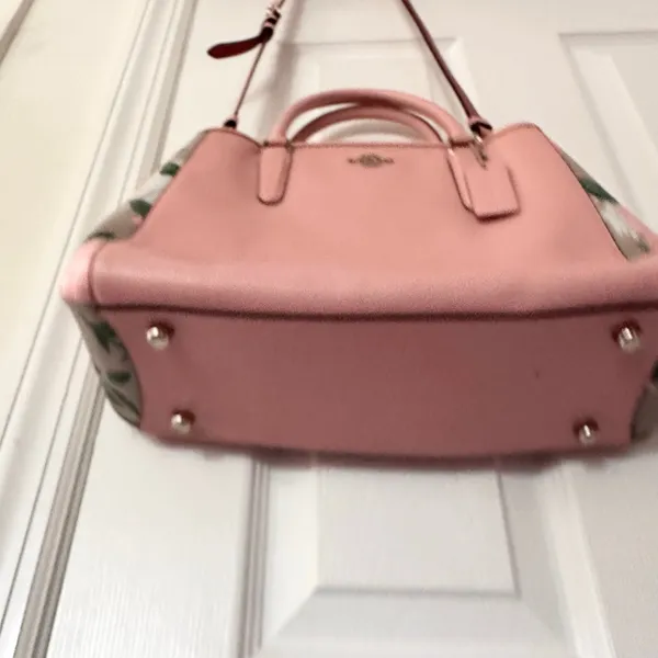 Coach F25868 Margot Caryall Pink Multi Camo Rose Floral Print Satchel Crossbody - Image 6
