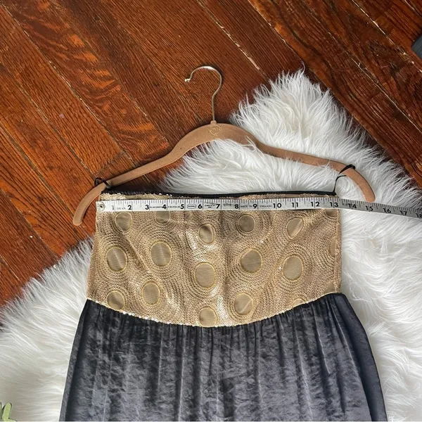 Glam Gold & Black Sequin Strapless Dress NWOT - Image 7