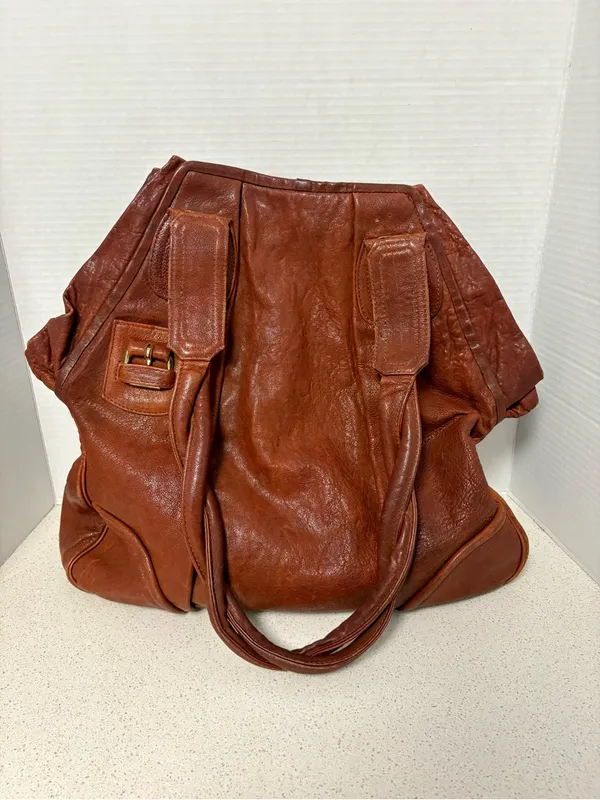 Vintage Gustto Leather Hobo Slouchy Shoulder Bag - Image 4