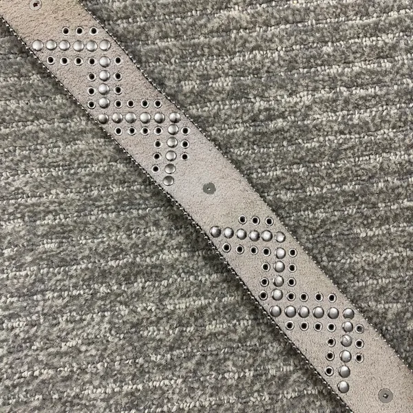 Western Leather Black Calf Hair Studded Rhinestone Embellished Statement Belt - Image 6
