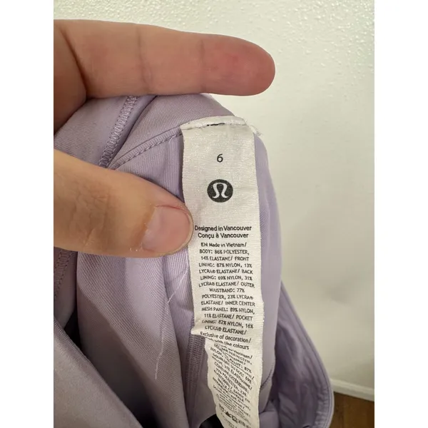 Lululemon Side-Pleat High-Rise Tennis Skirt Purple Lilac LW8AFCS Size 6 - Image 5