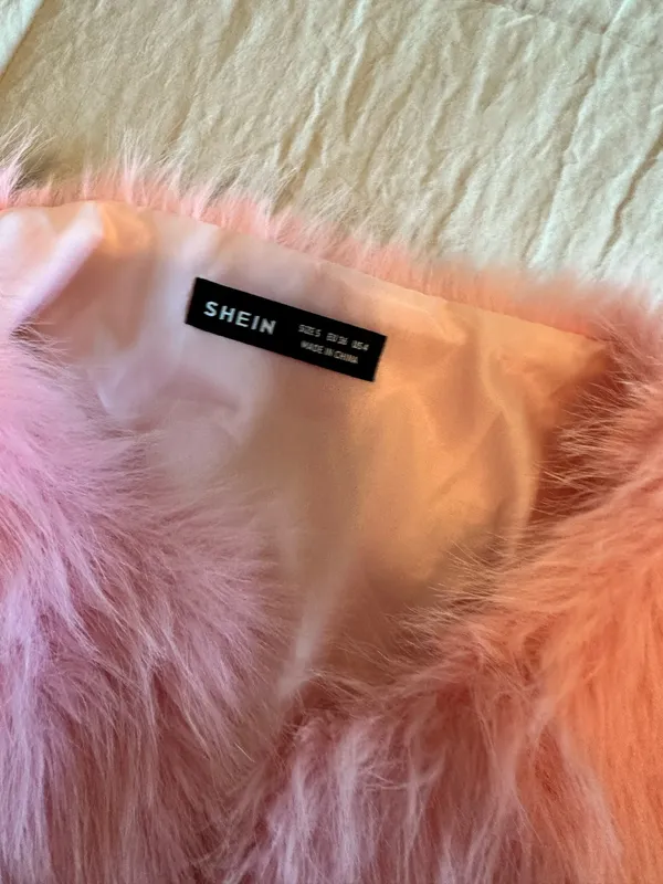 SheIn Pink Fuzzy Jacket - Image 3