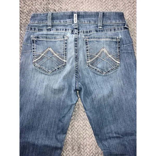 Ariat REAL Denim Women's Blue Medium Wash Straight Jeans Size 31‎ Short - Image 6