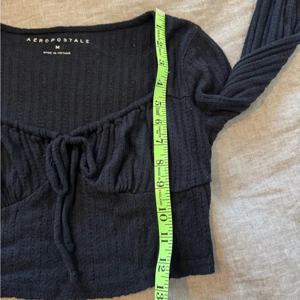 Aeropostale Black Long-Sleeve Crop Top - Image 8