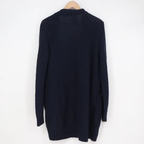 Hollister Womens Navy Blue Textured Chunky Knit Open Front Cardigan Sweater M - Image 5
