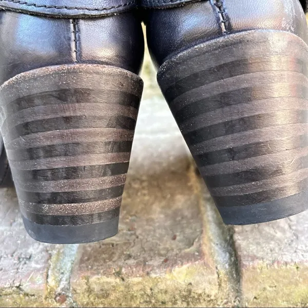 Frye Leather Sandra Tall Black Lace Up Riding/ Moto Boot 6M - Image 6