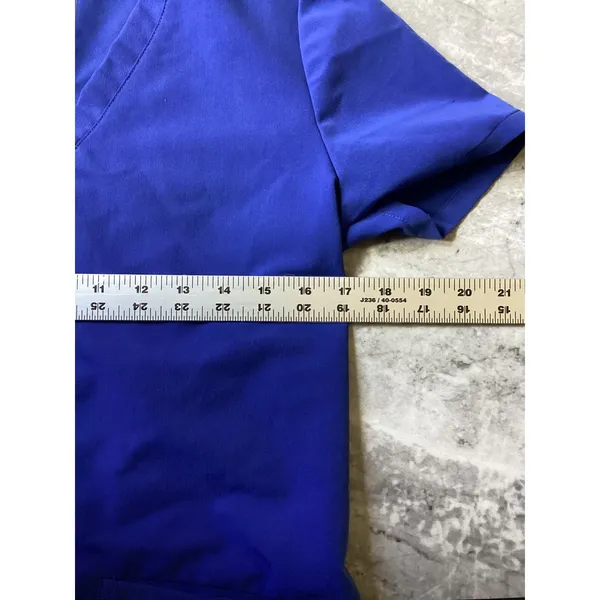 Figs Technical Collection Womens Royal Blue V-Neck Scrub Top FW1100 XS - Image 3