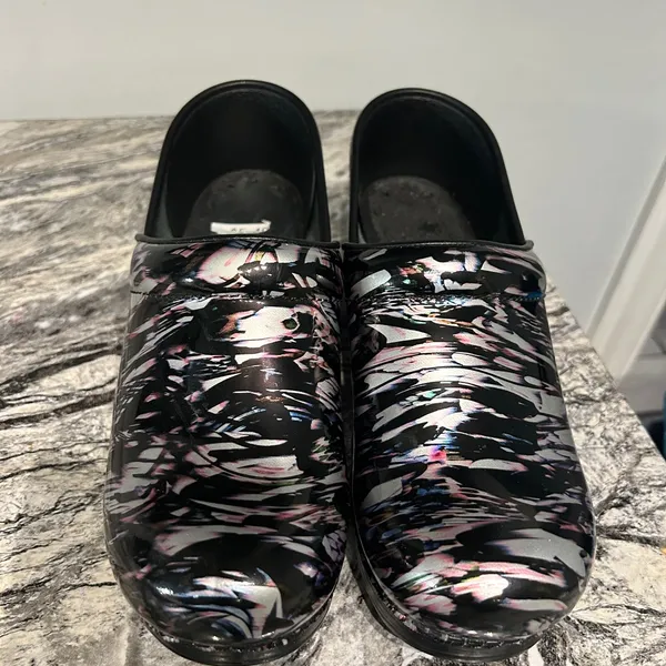 Dansko Women's Black and Multicolor Clogs - Image 2