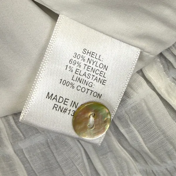Lovers and Friends White Puff Sleeve Button Front Crop Top‎ Smocked Small - Image 5