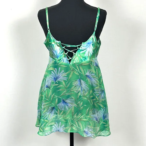 Vintage 90s‎ Y2K Secret Treasures Babydoll Chemise Women S Lace Up Sheer Chiffon - Image 8