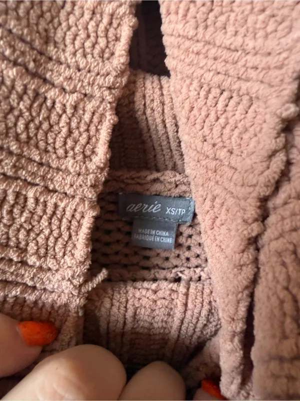American Eagle Aerie Pink Chenille Turtleneck Sweater Women’s XS/TP - Image 4