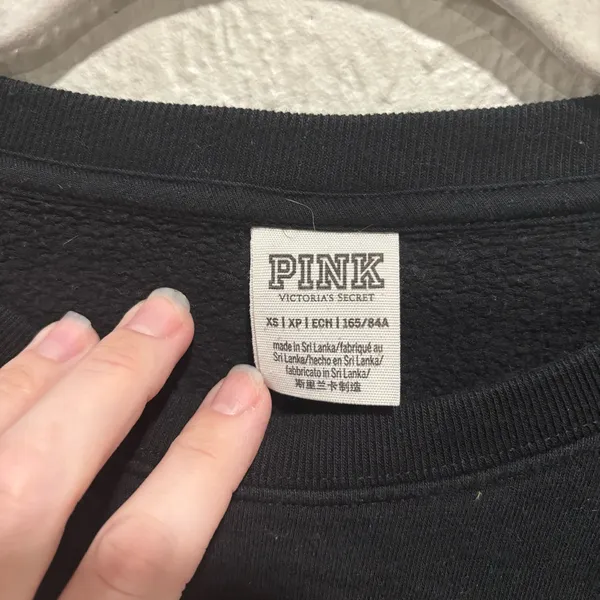 Victoria's Secret Pink black long sleeve crewneck sweatshirt size XS - Image 2