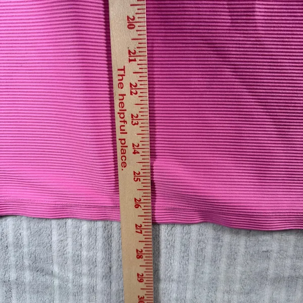 Nike Dri-FIT Sleeveless Golf Polo Top Womens XL Pink Ribbed Athletic Activewear - Image 7