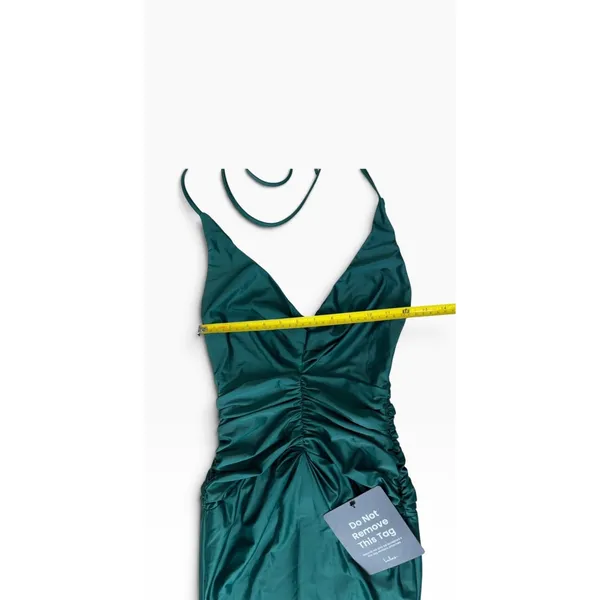 Lulus Emerald Green Ruched Maxi Dress XS - Image 11