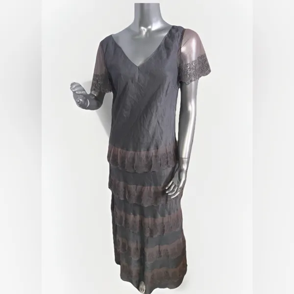 Sundance Sz 10 Women Maxi Dress Lace Tiered Linen Embroidered Whimsy Fairy Boho - Image 11