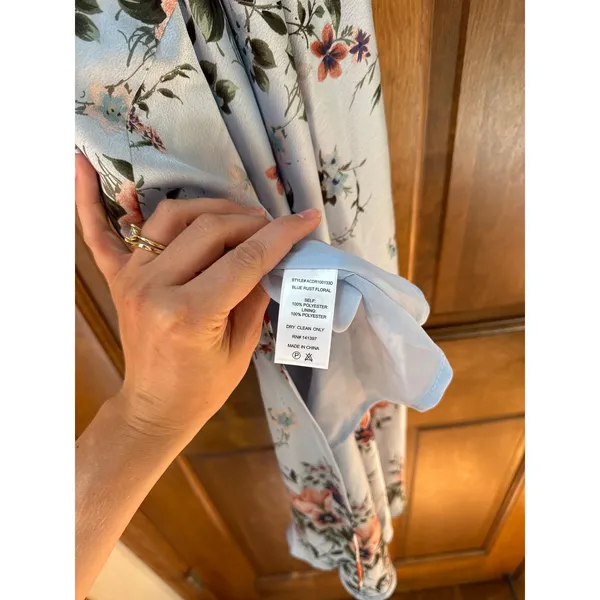 ASTR Gaia Floral Midi Dress in Blue Rust Size Small NEW - Image 8