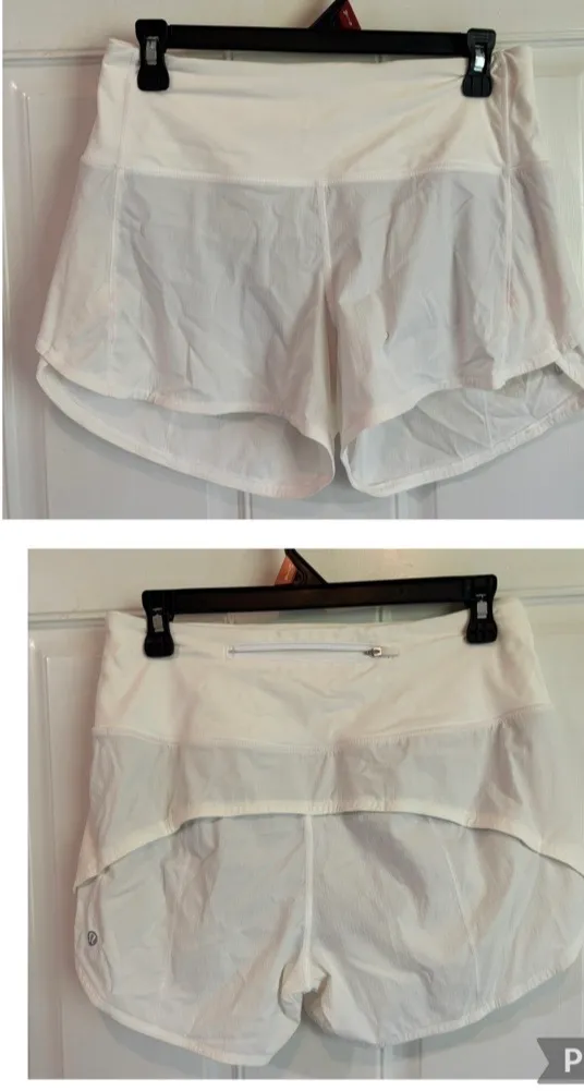 Size 6 Lululemon White High-Rise 4" speed up shorts - Image 2