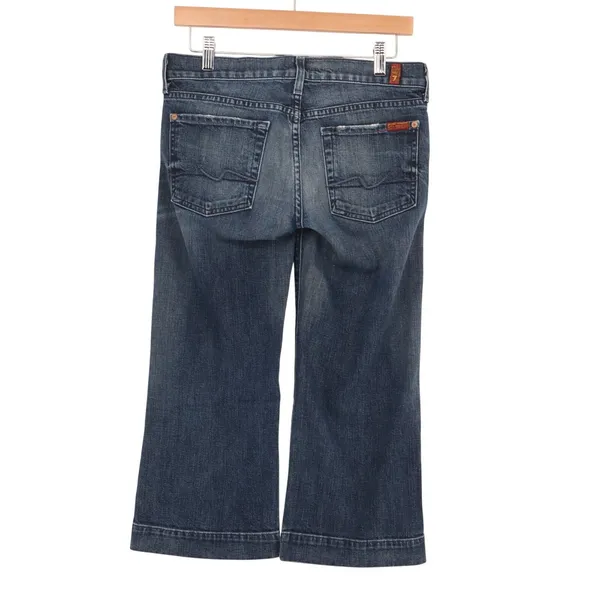 7‎ For All Mankind Dojo Crop Jeans Womens 27 Blue Denim Cotton Stretch Straight - Image 5