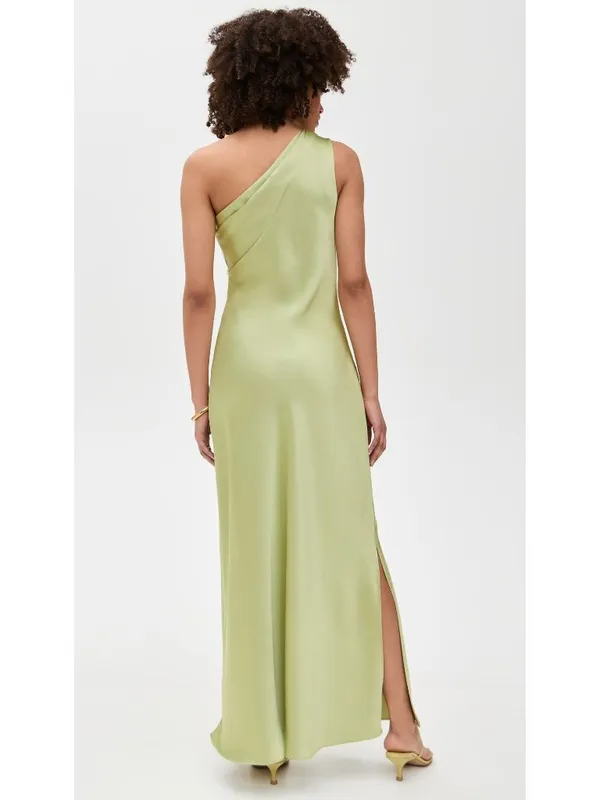 Veronica Beard Tanya Taylor Stassi Dress in Light Parakeet 8 Womens Long Satin Maxi Gown - Image 2