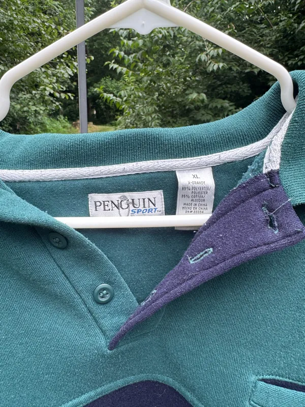 Original Penguin Men’s Striped rugby Polo sweatshirt - Image 2