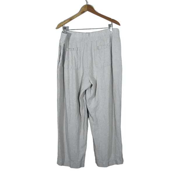 Old Navy High-Rise Wide Leg Linen Blend Comfort Waist Pants Beige Size XL - Image 4