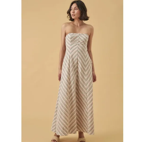 Mon Renn Euphoria Strapless Dress - Chevron Stripe - Image 5