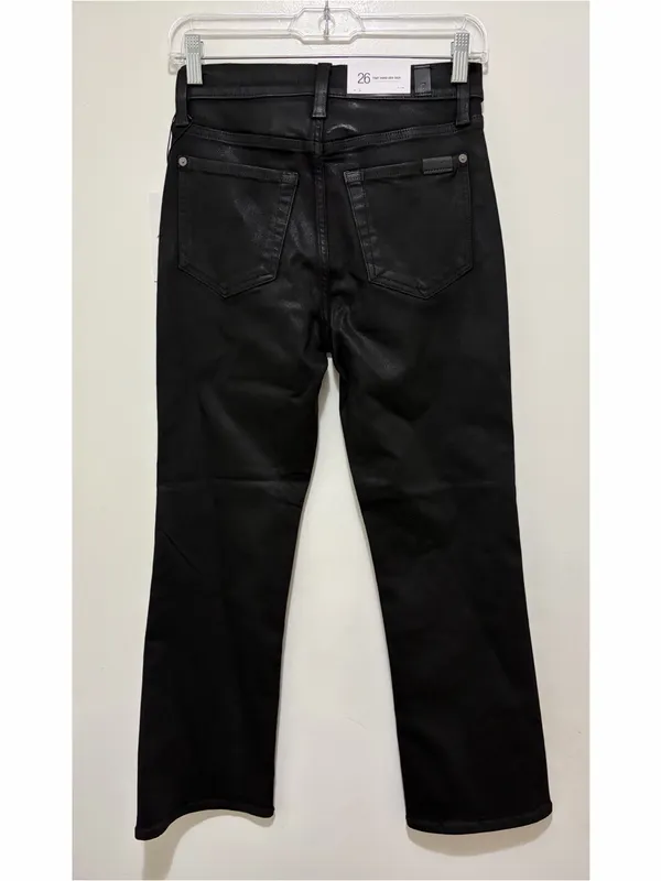 7 For All Mankind High-Waist Slim Kick Coated Jeans Black Sz 24 NWT - Image 7