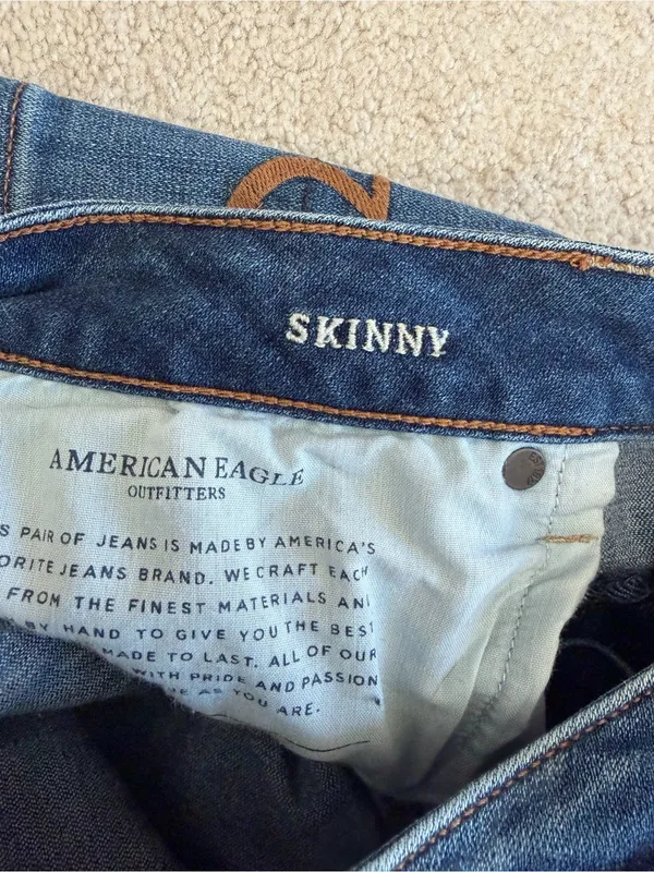 American Eagle Super Stretch X Distressed Skinny Jeans Size 12 Long - Image 10