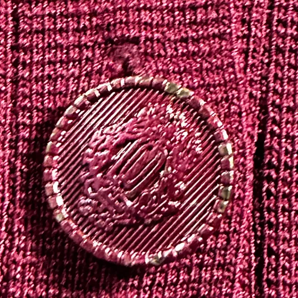 Zara Burgundy Cropped Cardigan Jacket Size S Collared Button Front - Image 4