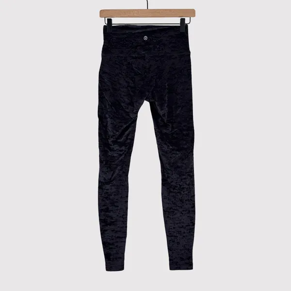 Lululemon Womens Leggings Black Velvet Wunder Lounge High Rise Tight 28" Size 6 - Image 4