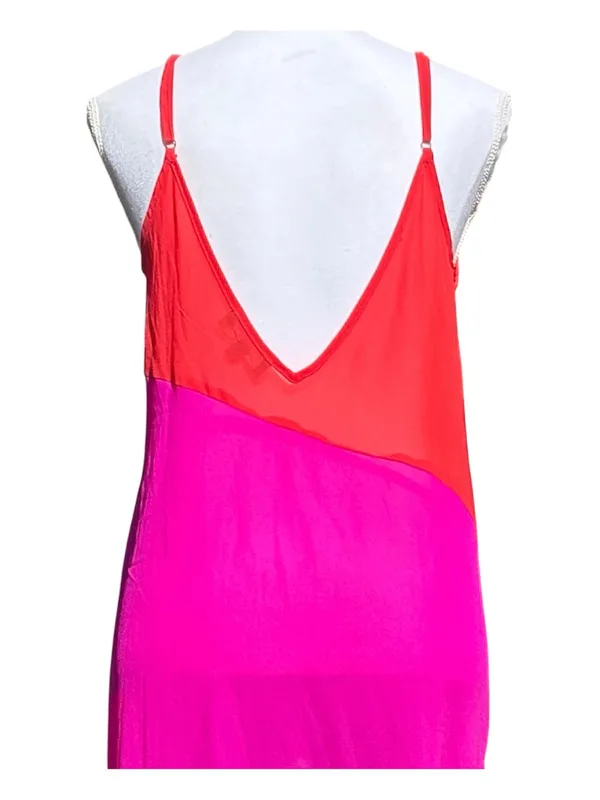 Lulus Seaside Retreat Color Blocking Side Slit Sheer Maxi Beach Cover Size Small - Image 6