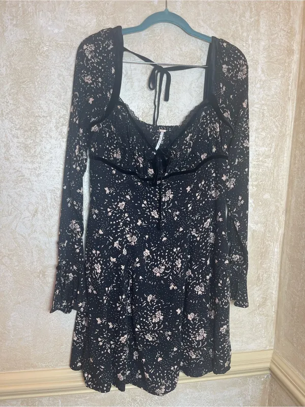 Free People Tess Mini Babydoll Dress Viscose CottageCore Country Village Sz M - Image 3