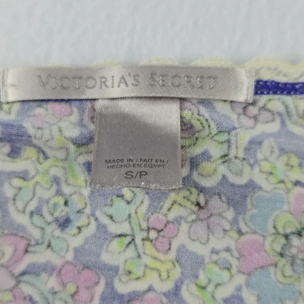 Victoria's Secret Blue Floral Lace Trim Cami Romper Small‎ - Image 3