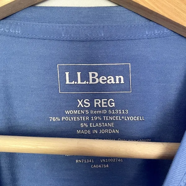 L.L.Bean‎ light blue long sleeved athletic top women's size XS workout shirt - Image 3