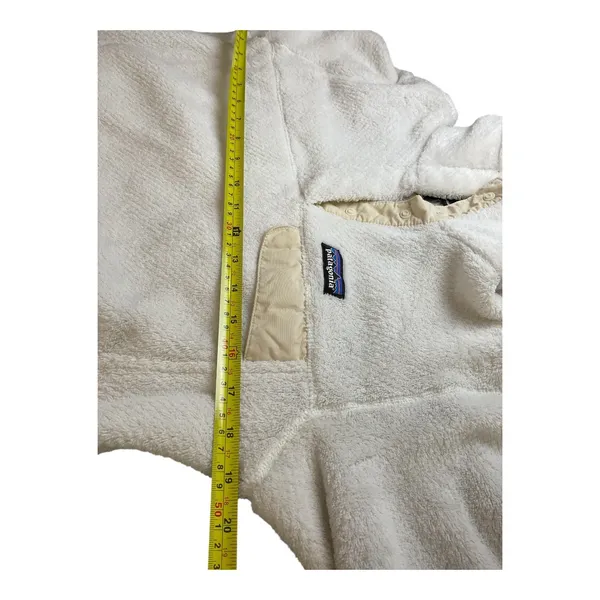 Patagonia Women's Cream Fleece Pullover Snap‎ Button Sweater Cozy Warm - Image 8