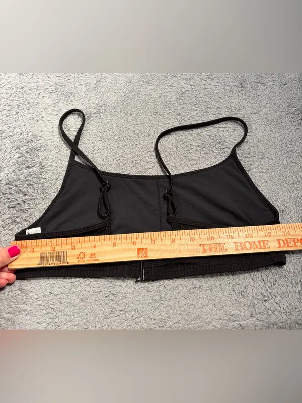 Halara ribbed bikini top swimsuit medium black - Image 10