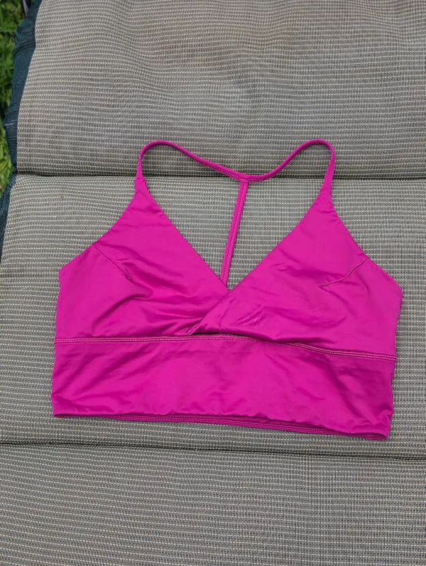 Lululemon Twist Bra Long Line Raspberry M/L - Image 3