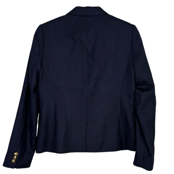 J. Crew Schoolboy Long Sleeve Wool Blend Lined Gold Buttons Blazer 4 Navy Blue - Image 5