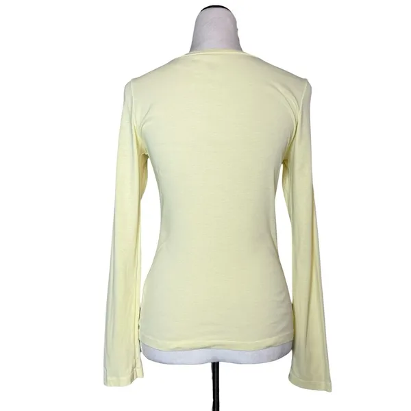 J. Crew Womens Fitted Tee Long Sleeve T-Shirt Small Butter Yellow Cotton Capsule - Image 2