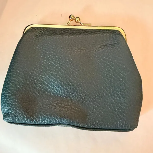 Dooney & Bourke Womens Coin Purse OS Blue Leather Kiss Lock Card Case Wallet - Image 6